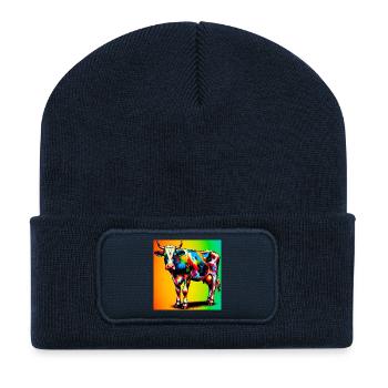 cow - Recycled Patch Beanie - french navy - Front