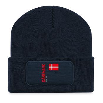 Odense - Beanie recyclé à patch - bleu marine - Devant
