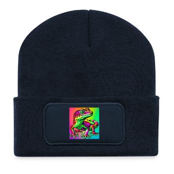 Gecko - Recycelte Patch Beanie - French Navy - Vorne