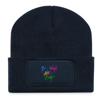 Inspirational Rainbow Protest Quote Design - Recycled Patch Beanie - french navy - Front