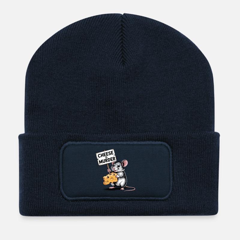 Käse ist die Mördermaus - Recycelte Patch Beanie - French Navy
