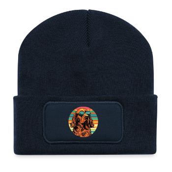 Casual dog with sunglasses - Recycled Patch Beanie - french navy - Front