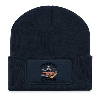 Stubborn Mule on Pickup Run - Recycled Patch Beanie - french navy - Front