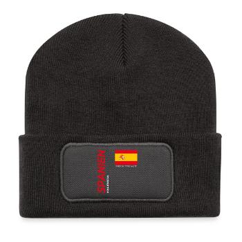 Valence - Beanie recyclé à patch - charbon - Devant