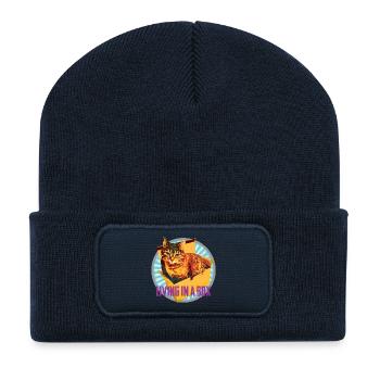 Katzenliebhaber - Im Karton :-) - Recycelte Patch Beanie - French Navy - Vorne