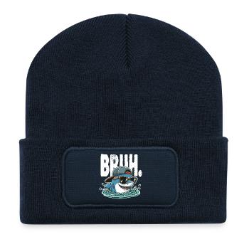 Shark Surfer Swag Bruh - Recycelte Patch Beanie - French Navy - Vorne