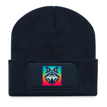 Wolf - Recycled Patch Beanie - french navy - Front