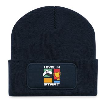 Level 14 Start Gaming Sieg 14.Geburtstag - Recycelte Patch Beanie - French Navy - Vorne