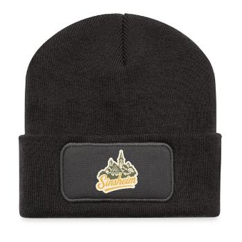 Sinsheim Kraichgau - Illustration Handlettering - Recycelte Patch Beanie - Dunkelgrau - Vorne
