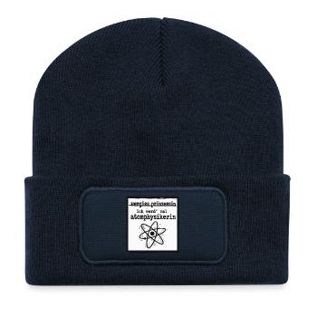 Vergiss Prinzessin - Atomphysikerin - Recycelte Patch Beanie - French Navy - Vorne