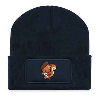 Eichhörnchen Workout Fitness Bodybuilding Gym  - Recycelte Patch Beanie - French Navy - Vorne