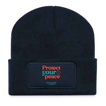 Protect Your Peace - Recycled Patch Beanie - french navy - Front