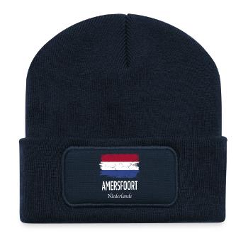 Amersfoort - Recycelte Patch Beanie - French Navy - Vorne