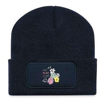 Best Sister Blossoms Heart - Recycled Patch Beanie - french navy - Front
