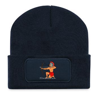 Zodiac sign Sagittarius - Recycled Patch Beanie - french navy - Front