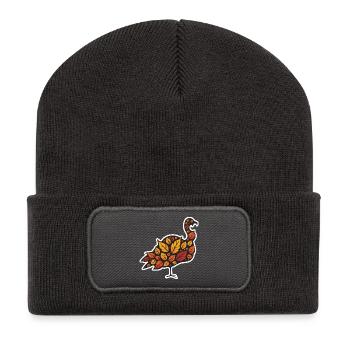 Feuille d’automne Turquie - Beanie recyclé à patch - charbon - Devant
