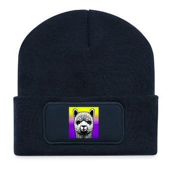 Alpaka - Recycelte Patch Beanie - French Navy - Vorne