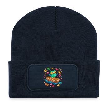 Breakfast Owl Delight - Recycled Patch Beanie - french navy - Front