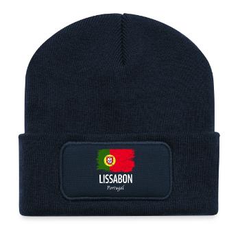 Lissabon - Recycelte Patch Beanie - French Navy - Vorne