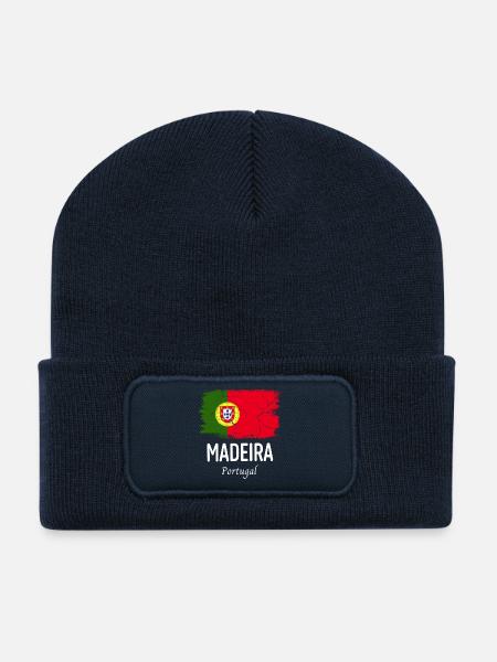 Madère - Beanie recyclé à patch - bleu marine