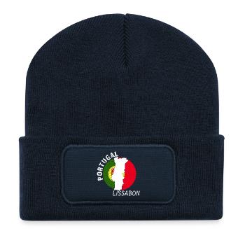 Lissabon - Recycelte Patch Beanie - French Navy - Vorne