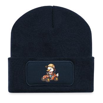 Gans Traktor Farmer - Recycelte Patch Beanie - French Navy - Vorne