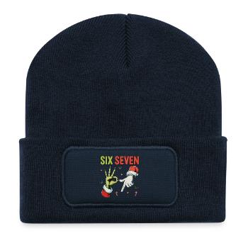 Six Seven Bruh Santa - Beanie recyclé à patch - bleu marine - Devant