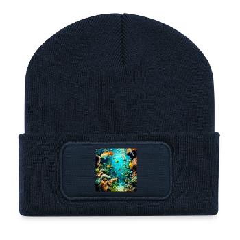 Underwater Coral-Rich Adventure - Recycled Patch Beanie - french navy - Front