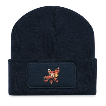 Fermier de tracteurs papillons - Beanie recyclé à patch - bleu marine - Devant