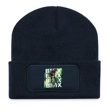 Vélo BMX - Beanie recyclé à patch - bleu marine - Devant