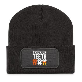 Trick or Teeth Halloween Tee - Recycled Patch Beanie - dark grey - Front