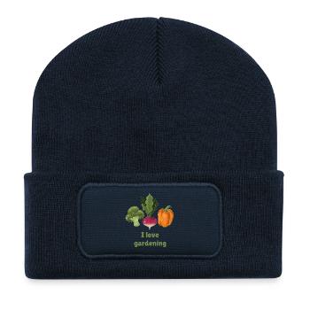 J’adore le jardinage - Beanie recyclé à patch - bleu marine - Devant