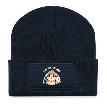 9. Geburtstag Hamster Regenbogen Süß Niedlich - Recycelte Patch Beanie - French Navy - Vorne