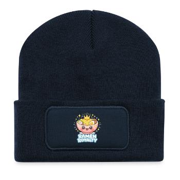 Ramen Royalty: Kawaii Noodles Bowl - Recycled Patch Beanie - french navy - Front