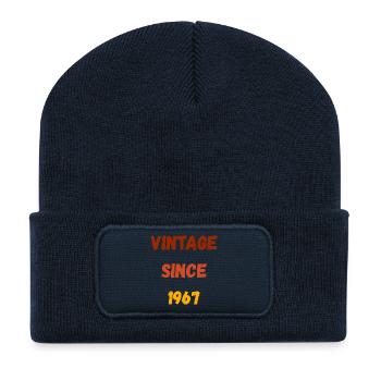 Geburtstag 1967 - Millésime depuis 1967 - Beanie recyclé à patch - bleu marine - Devant