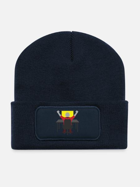 Victory on the gaming setup - Recycled Patch Beanie - french navy