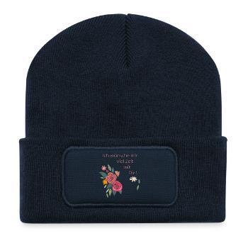 Je souhaite passer beaucoup de temps avec toi - Beanie recyclé à patch - bleu marine - Devant