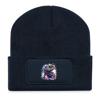 Gecko Splash - Recycled Patch Beanie - french navy - Front