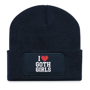 I Heart Goth Girls - Recycled Patch Beanie - french navy - Front