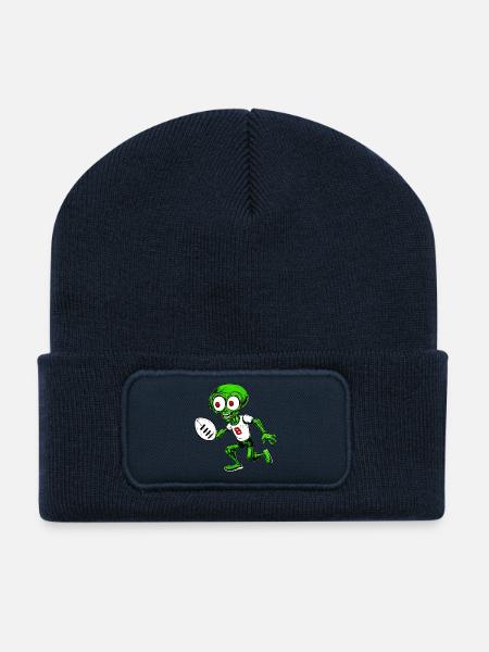 Rugbyspieler Alien - Recycelte Patch Beanie - French Navy