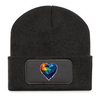 Amour - Cœur - Saint Valentin - Mariage - Beanie recyclé à patch - charbon - Devant