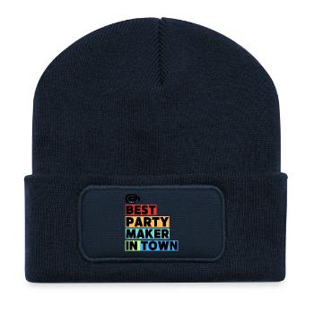Bester Partymacher / Meilleur organisateur de fêtes en ville - Beanie recyclé à patch - bleu marine - Devant