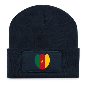 Cameroun fier drapeau - Beanie recyclé à patch - bleu marine - Devant