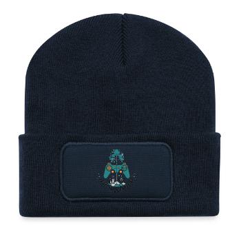 Level Up & Explore Badge - Recycled Patch Beanie - french navy - Front