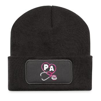 MFA PA Physician Assistant Nursing Physician Assistant - Recycled Patch Beanie - dark grey - Front