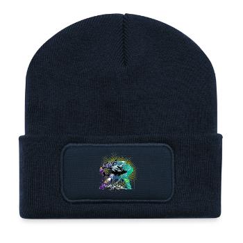 hai eishockey puck tor hockey team eisbären köln - Recycled Patch Beanie - french navy - Front