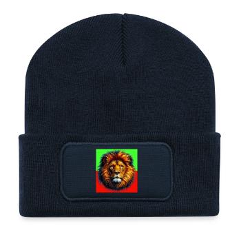 lion - Recycled Patch Beanie - french navy - Front