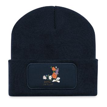 Blumenstrauß Danke - Recycelte Patch Beanie - French Navy - Vorne