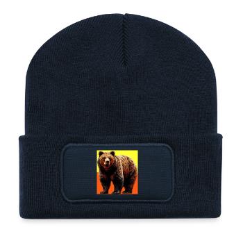 Bär - Recycelte Patch Beanie - French Navy - Vorne