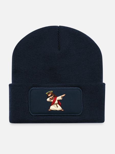 Dabbing Jesus - Recycled Patch Beanie - french navy
